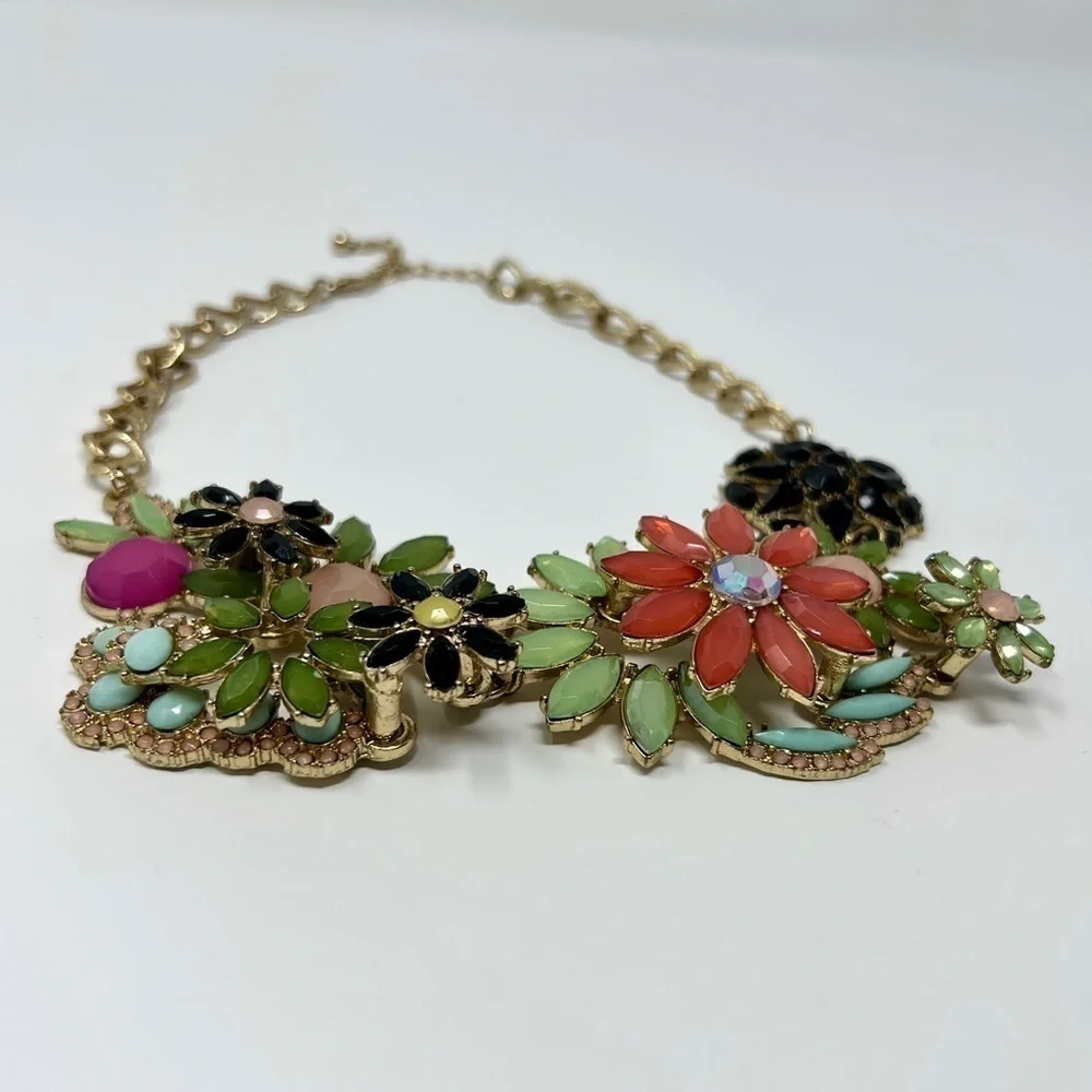 Joan Rivers Statement Necklace 18-Inch Floral Bouquet with Gold-Colored Finish